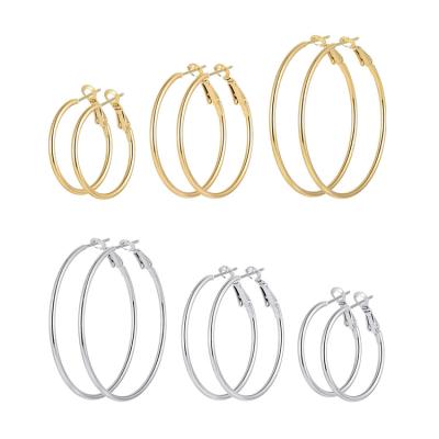 China Wowshow Casual/Sporty Hoop Earrings For Women Girls, Hypoallergenic Stainless Steel Hoops Women's Earrings Loop Earrings Set for sale