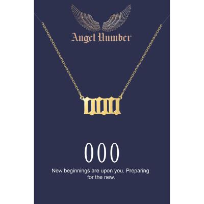 China Wowshow Casual/Sporty Angel Number Necklace For Women, 14K Gold Plated Angel Number Necklace Pendants Chain Numerology Jewelry Birthday Gift for sale