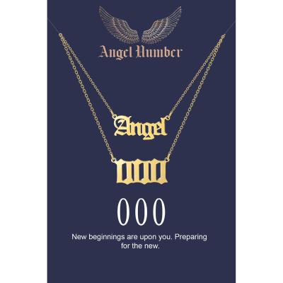 China Casual/Sporty Wowshow Angel Number Necklace For Women, 14K Gold Plated 000 111 222 333 444 555 666 777 888 999 Necklaces Numerology Jewelry for sale