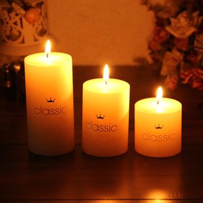 China Wholesale Smokeless/Flammable Smokeless/Tasteless Ivory White Wax Pillar Candle Candle Emergency Lighting Family Hotel Birthday Use for sale