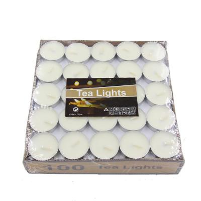 China Prayer Tasteless Wedding Tasteless Atmosphere Lighting Safety Candle Wax Tea Aluminum Candle Smokeless/Flammable Heating for sale