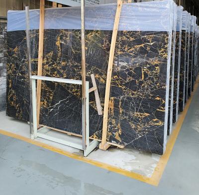 China Modern Gold Flower Marble Natural Marble Black Marble is used for walls, floors and countertops decoration for sale