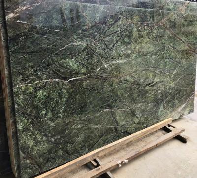 China Modern household and commercial natural rainforest green marble is used for wall, table, floor decoration household and commercial for sale