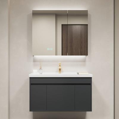 China Modern Wall Mounted Bath Cabinet And Vertical Bath Table Top Integrated Customized Bath Cabinet for sale