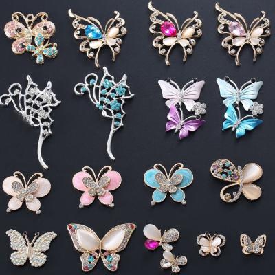 China Shoe Charm Bling Crocodile Shoe Charms Luxury Metal Butterfly DIY Crystal Custom Charms For Jewelry Making for sale