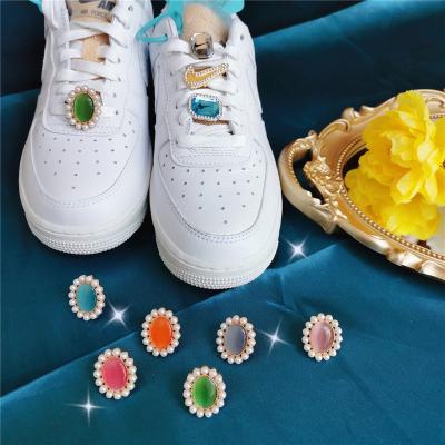 China Shoe Charm Wholesale Design Shoes Charm Retro Buckle DIY Luxury Gem Bead Decorative Bling Shoe Charm Buckle for sale