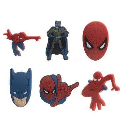 China Clog Spiderman Fang Charm PVC Shoe Charm Accessories Customized New Shoe Charm 2022 Designer Customized for sale