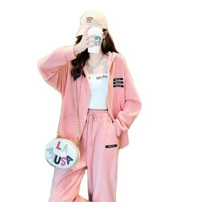 China New autumn QUICK DRY sports style two-piece lounge wear luxury women's clothing sweatpants and hooded hoodie set suits women clothes for sale