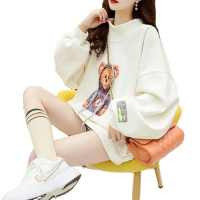 China wholesale anti-wrinkle foreign trade sweatshirt women 2021 autumn new style loose thin upper ladies clothes sweater cotton pullover for sale