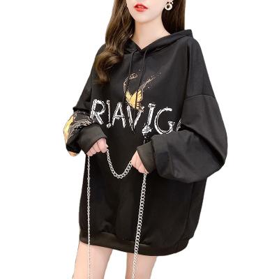 China Anti-wrinkle women's autumn clothing loose women's sweater coat sweater hoodies and sweatshirts 2021 new thin ladies women for sale