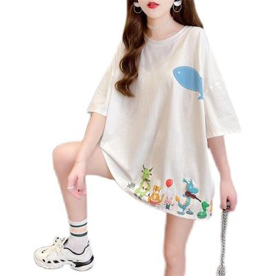 China High Quality Anti-wrinkle Anime 3d Pattern Silk Screen Printing Cotton Breathable Fitted T-shirt For Women for sale