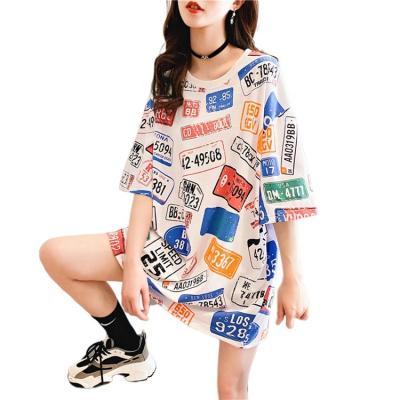 China Anti-wrinkle Manufacturer Wholesale Short Sleeve Funny Pattern Printed Women's T-shirts Tops for sale