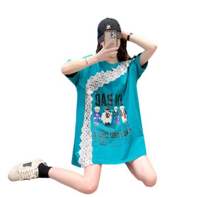 China High Quality Fashionable Sublimated Print Letter Pattern T Anti-wrinkle Women Tops Fitted T-shirt for sale