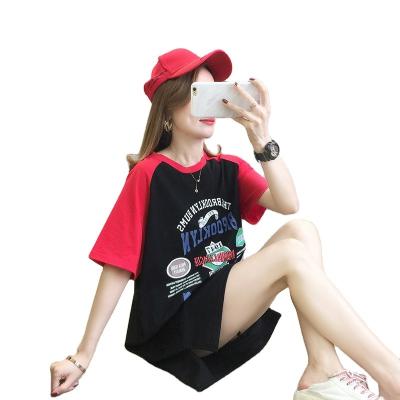 China Anti-wrinkle 2021 summer new style cotton women's short-sleeved T-shirt loose wild half-sleeved women large size millimeter shirt mid length Jack fat for sale