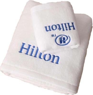 China Luxury 100% cotton hotel hilton towel bath set hypoallergenic wholesale embroidery bathroom for sale