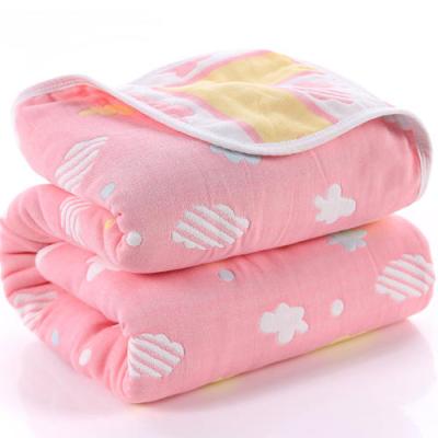 China Skin Friendly Super Soft 6 Layers Gauze Baby Wrap Organic Cotton Baby Blanket for sale