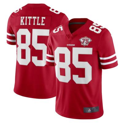 China New 2022 San Francisco 49er #85 Kittle #97 Bosa #5 Lance 75th Birthday Antibacterial Patch Jersey American Football Jersey for sale