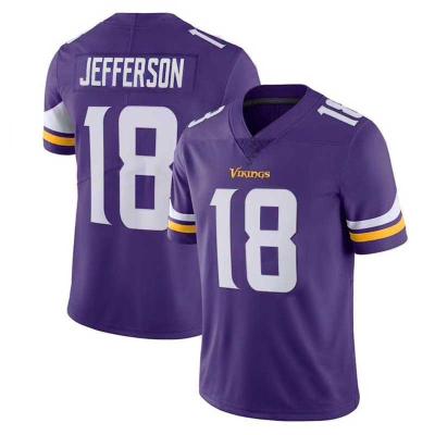 China 2022 Antibacterial New Style Wholesale Best Quality Customize Cheap Minnesota Stitched American Football Jerseys 18 Jefferson 19 Thielen Smith for sale