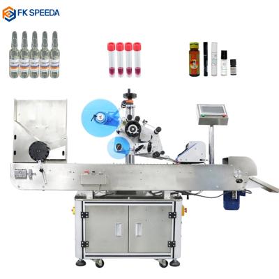 China Automatic Horizontal Food Ampoule Sticker Label Around Small Cryovial Tube Round Bottle Plastic Cryoval Labeling Machine Te koop