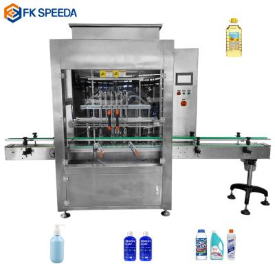 China Fully automatic hand food plunger detergent/wash line/sanitizer/liquid soap hotel shampoo filling machine for sale