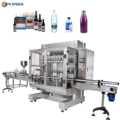 China Linear Automatic Food 6 Nozzles Filling Machine 6 Head Automatic Cream Filler for sale