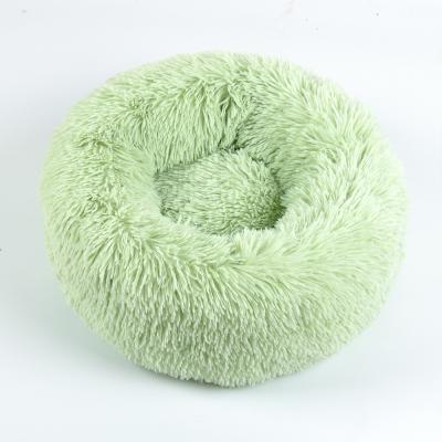 China Wholesale Waterproof Memory Foam Round Luxury Waterproof Soft Plush Dog Bed Faux Fur Cat Soft Cute Pet Bed for sale