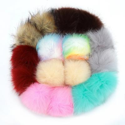 China Wholesale Bulk Faux Fur Fluffy Fluffy Ball Rainbow Soft Touch Feeling Fox Fur Fox Plush Pompom for sale