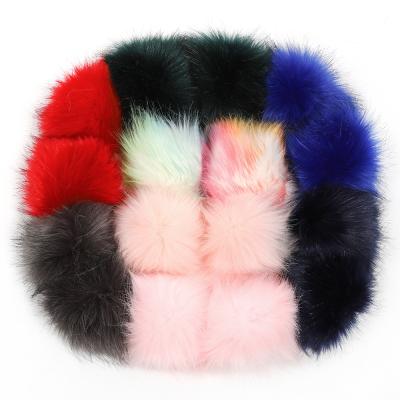 China Wholesale Cheap Faux Fox Fur Ball 10cm Plush Fur Ball 10cm Soft Touch Feeling Factory Spot Pendant Key Chain for sale