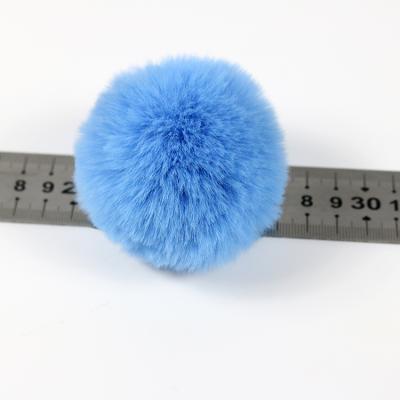 China Wholesale Custom 8cm Pompom Faux Rabbit Soft Fluffy Soft Fur Ball Christmas Factory Key Chain for sale