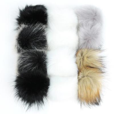 China Wholesale Popular Pom Pom For Beanie Hats, Snap On Fluffy Fox Fur Pompom, Detachable Faux Raccoon Fur Ball for sale