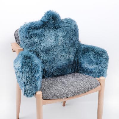 China Customized Leather Anti Dust Mite 2021 Plush Waist Fluffy Decorative Artificial Lamb Cushion Cover The Latest for sale