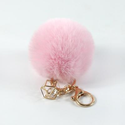 China Soft Hand Feeling Hair Ball Accessories Rabbit Hair Ball Bag Pendant Key Chain Pompom for sale