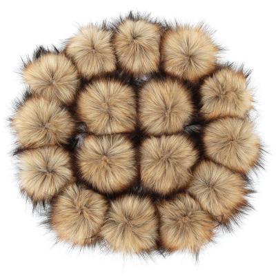 China Factory Wholesale Soft Hand Feeling Faux Fur Pompom Fluffy Head Chain Pompom for sale