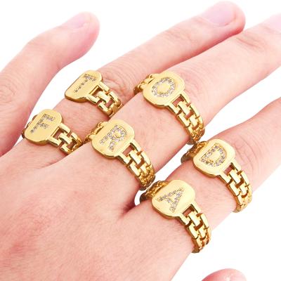 China Hot Sale Fashion Gold Rings Jewelry Rings For Men,Girl Women Jewelry,Unique Fit Design Letter Ring for sale