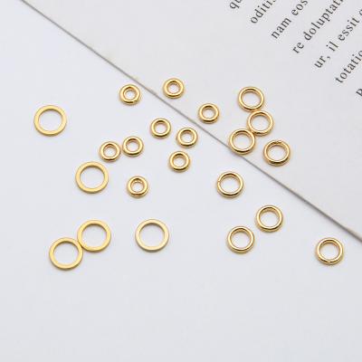 China Fashion and Stylish Open Jump Ring DIY Fashion Necklace Connector 14K Handmade 4/5/6mm Gold Plated Copper Flat Open Single Loops Jump Rings for sale