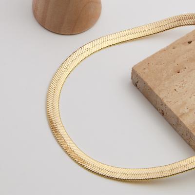 China Fashion Necklace Bracelet Jewelry Making Chain Flat Snake Jewelry Gold Chain for sale