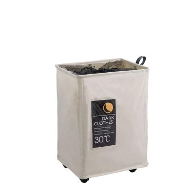 China Home laundry; Laundry trolley; Modern Laundry Polyester Hotel Trolley Cart Wheel Laundry Basket for sale