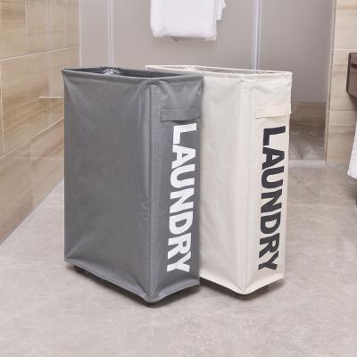 China Home laundry; Laundry trolley; Amazon hot seller for hotel clothes storage bag dirty laundry hamper with wheel for sale