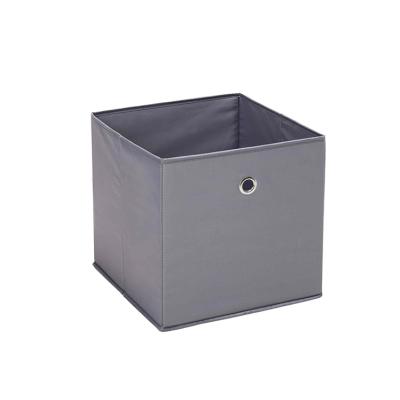 China Viable Hot Sale Ins Style Warehouse Home Garden Gray Fabric Collapsible Simple Foldable Home Storage Box Bin for sale