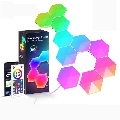 China Tuya Wifi+BT APP LEDco LED Combo Lamp Room Wall Decoration Quantum Light Hexagonal Honeycomb Light for sale