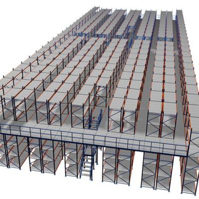 China Industrial Corrosion Protection Q235B Prefab Steel Warehouse Storage Mezzanine for sale