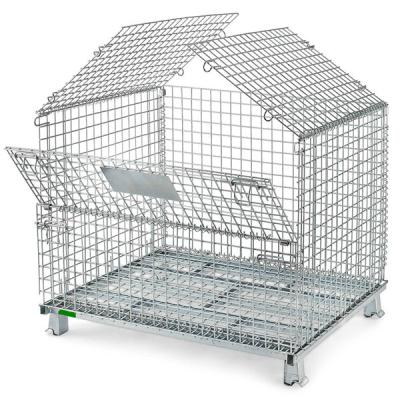 China Warehouse Storage System Warehouse Mobile Stable Storage Pallet Industrial Wire Mesh Container for sale