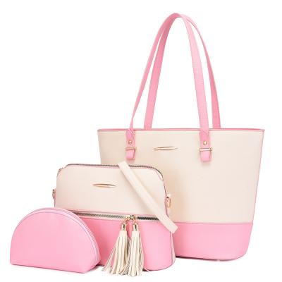 China 2021 new fashion mother and son sweet bag three pieces set single shoulder diagonal straddle portable women's bag for sale