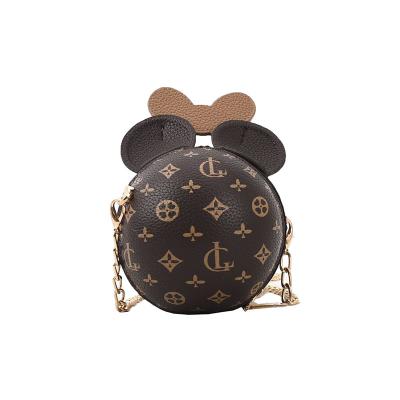 China Fasion new 2022 spring alphabet printed single messenger women's small bag round bow chain shoulder bag for sale