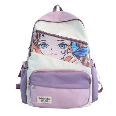 China 2021 New Waterproof Backpack Large Capacity Student Schoolbag Soft Leisure Bag for sale