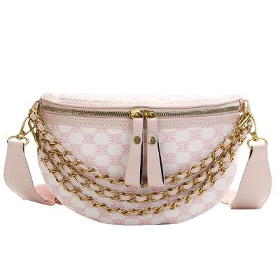 China PU Women's Bag 2021 New Fashion Chest Bag Leisure Printed Waist Bag Retro for sale