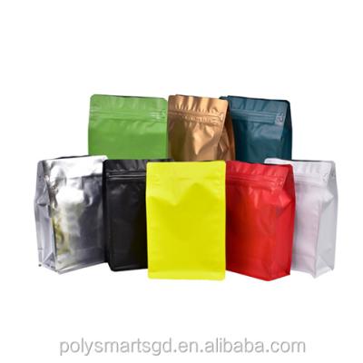 China Polysmarts Recyclable Best Selling Food Grade Stand Up Bottom Zipper Valve Block Bag For Coffee //* for sale