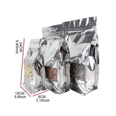 China POLYSMARTS Snack Use And Recyclable Engraving Printing Aluminum Foil Flat Bottom Zipper Bag For Food for sale