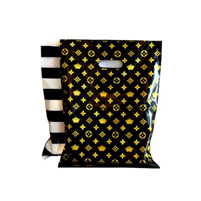 China POLYSMARTS New Design Colorful Plastic Shopping Handle Bag Waterproof Plastic Die Cut Bag for sale