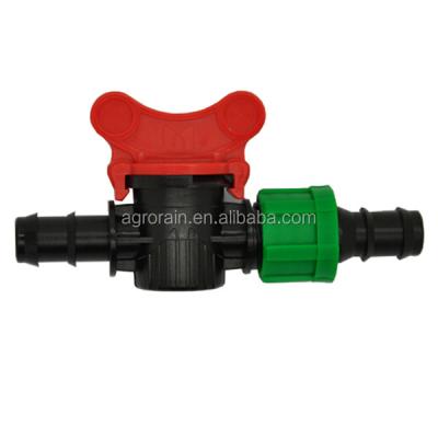 China Plastic multi function valve for 16mm drip tape pe pipe drip irrigation control valve MV021617 50pcs/pack for sale